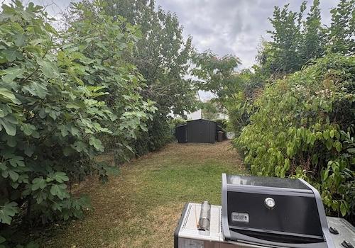 Garten mit Hütte