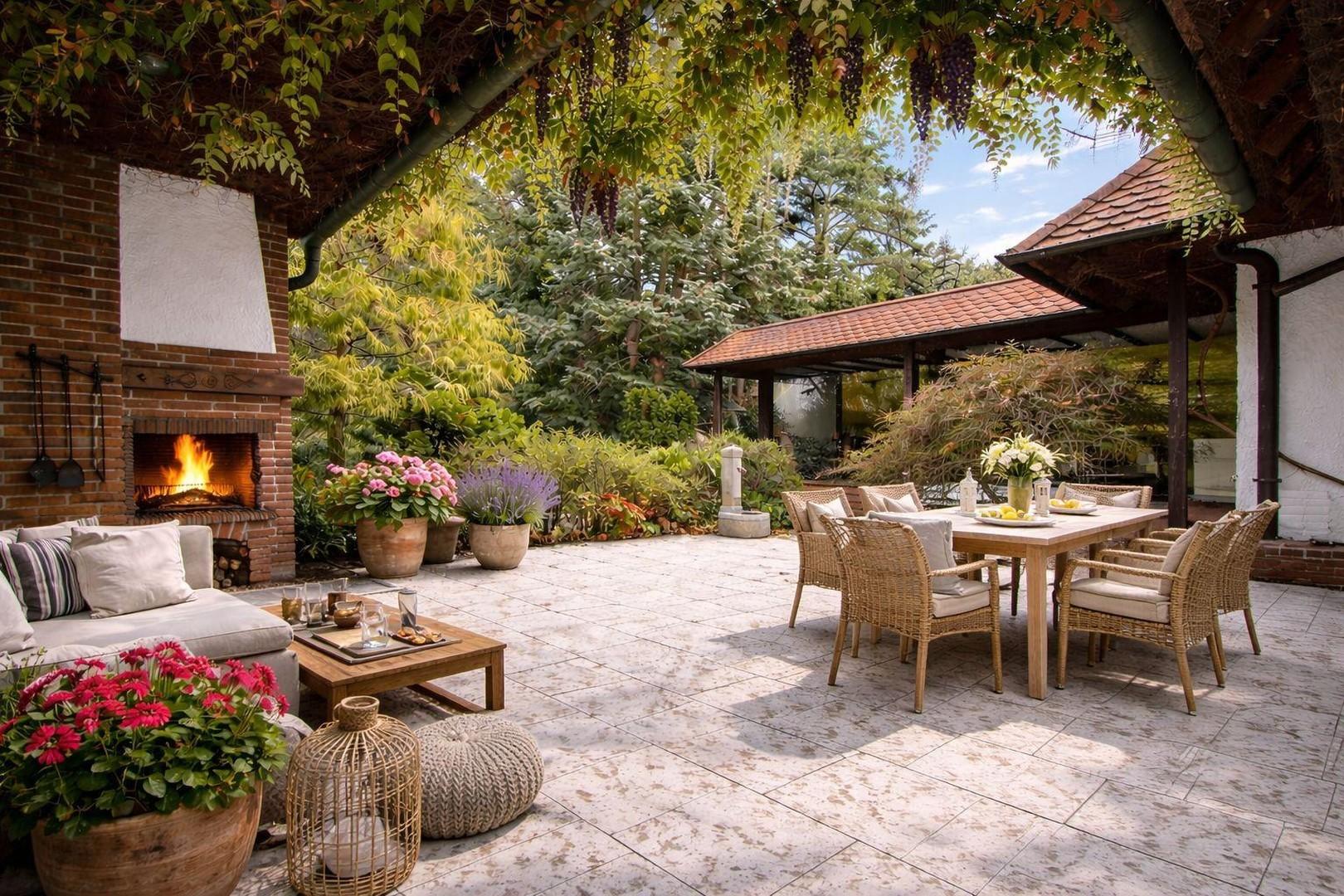 Terrasse Deko KI generiert