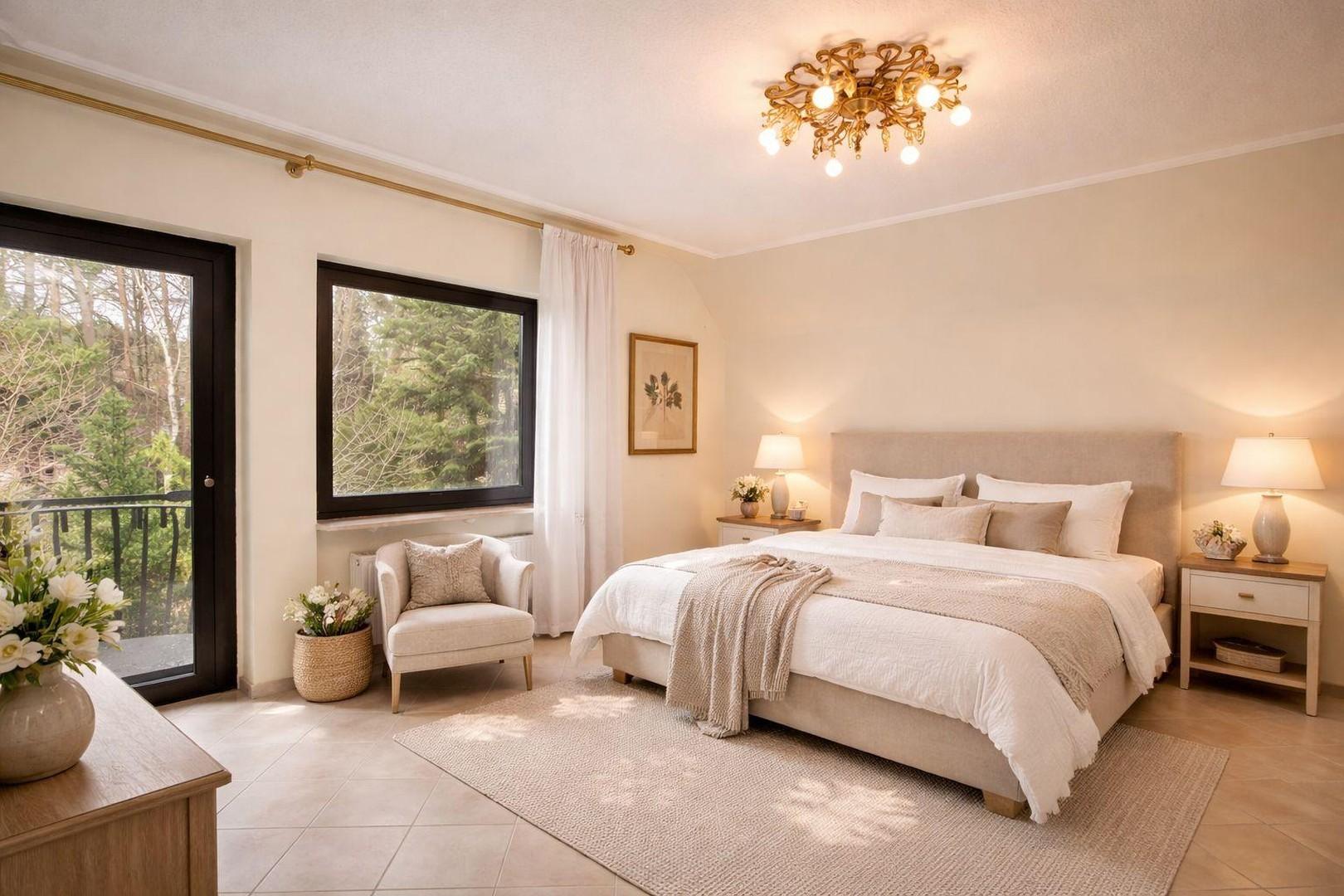 Schlafzimmer Deko KI gen.