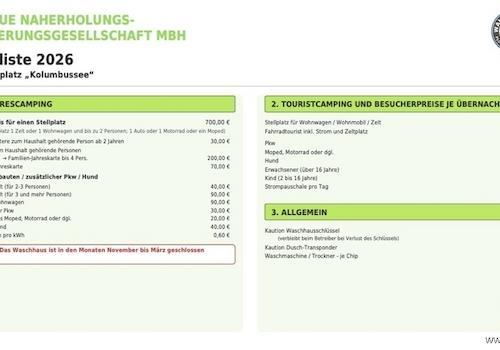 Preisliste 2026