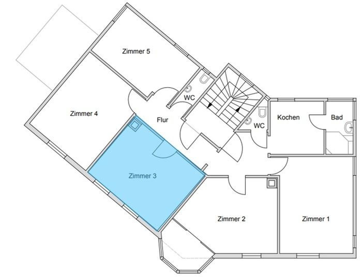 Grundriss Wohnung + Zimmer 3