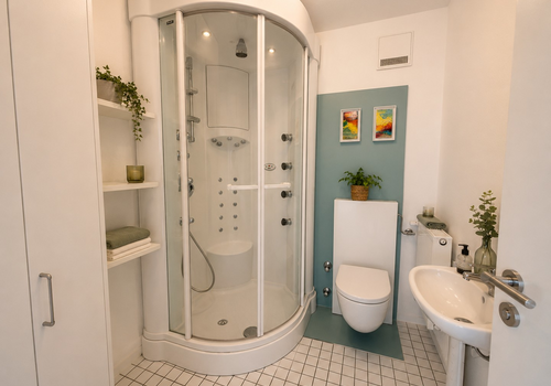 Badezimmer mit Dampfdusche