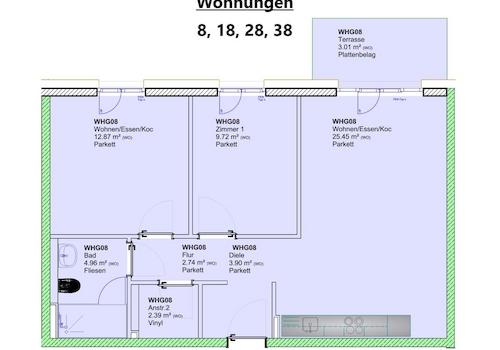 Wohnungen 8, 18, 28, 38