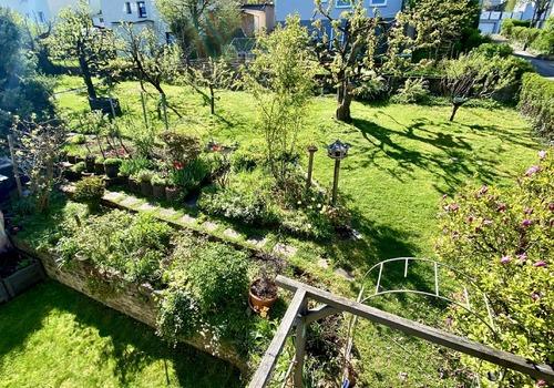 Ausblick Garten vom Balkon