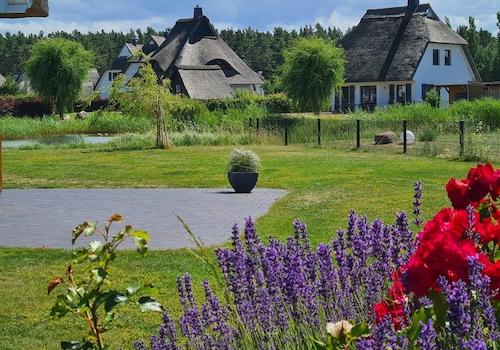 Blick in den Garten u. Teich