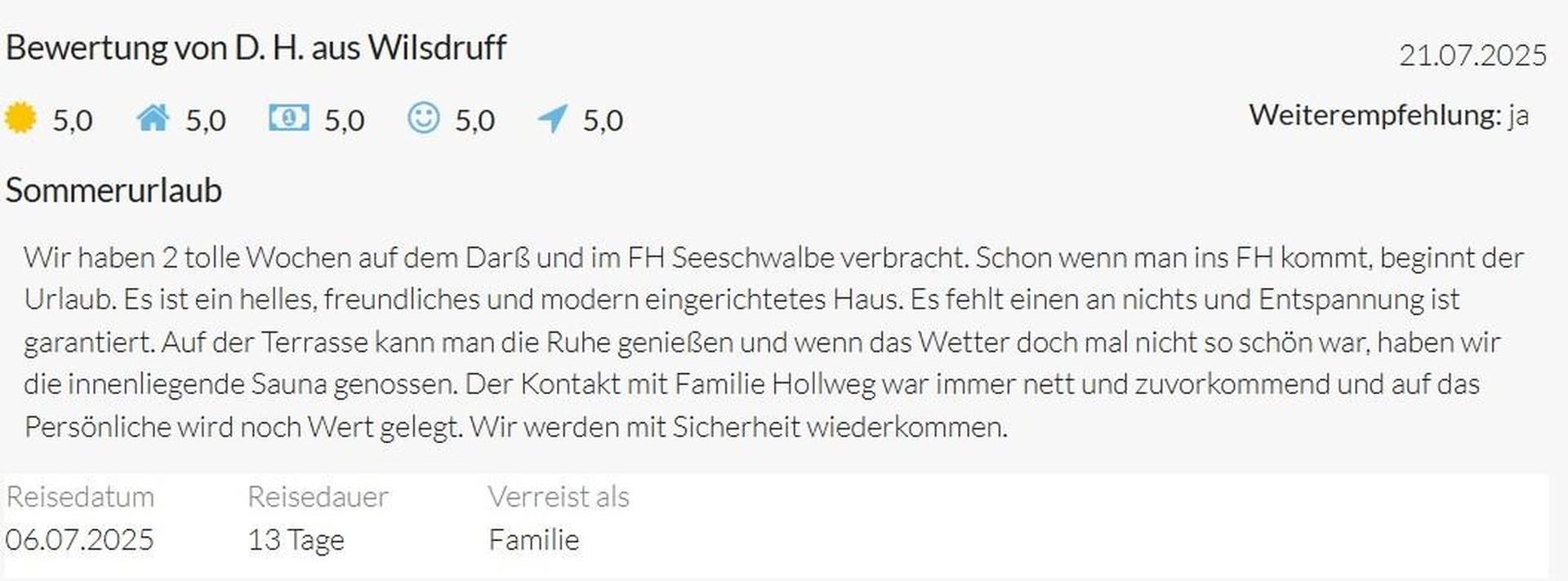 Beispiel Gästebewertungen