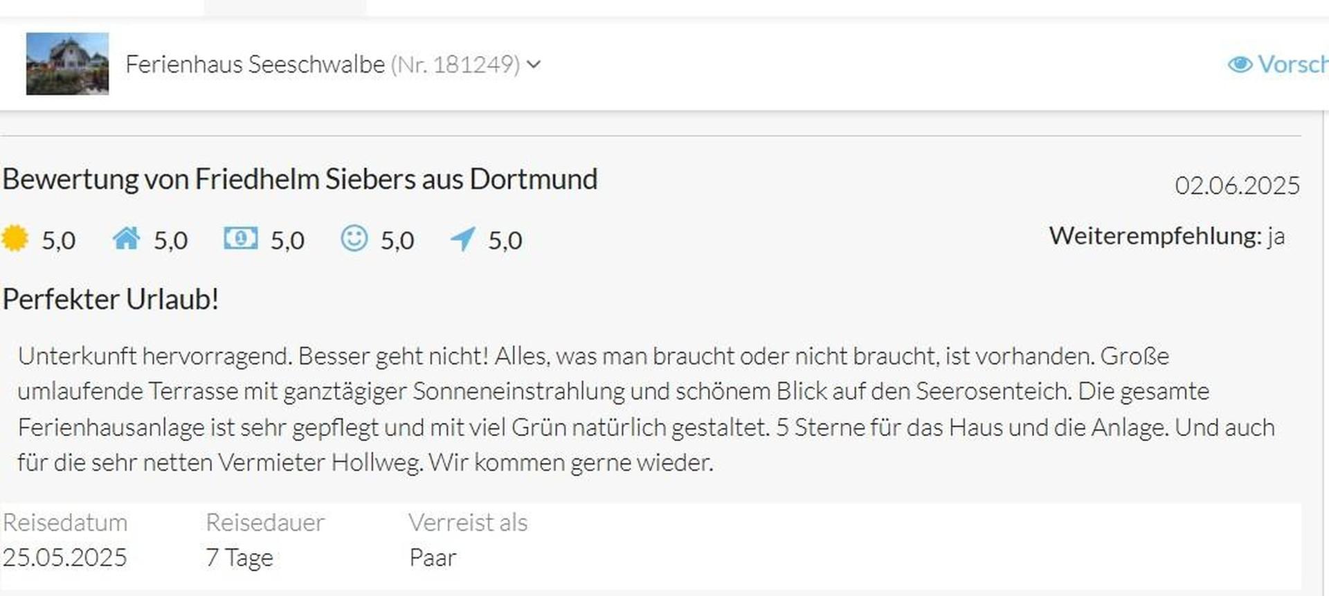 Beispiel Gästebewertungen