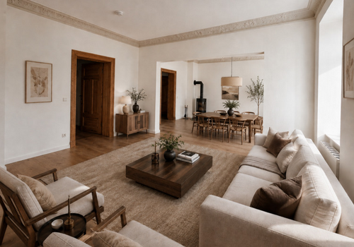 Mehrfamilienhaus | Wohnzimmer - 1.OG (KI generiert)