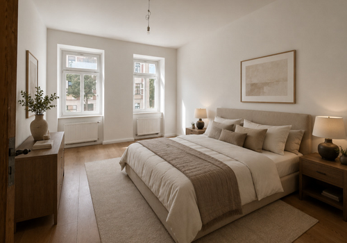 Mehrfamilienhaus | Schlafzimmer - 1.OG (KI generiert)