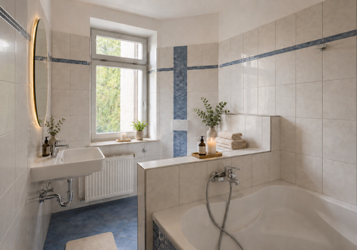Mehrfamilienhaus | Badezimmer - 1.OG (KI generiert)