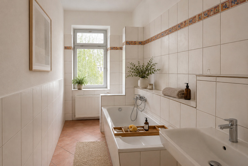 Mehrfamilienhaus | Zweites Badezimmer - 1.OG (KI generiert)