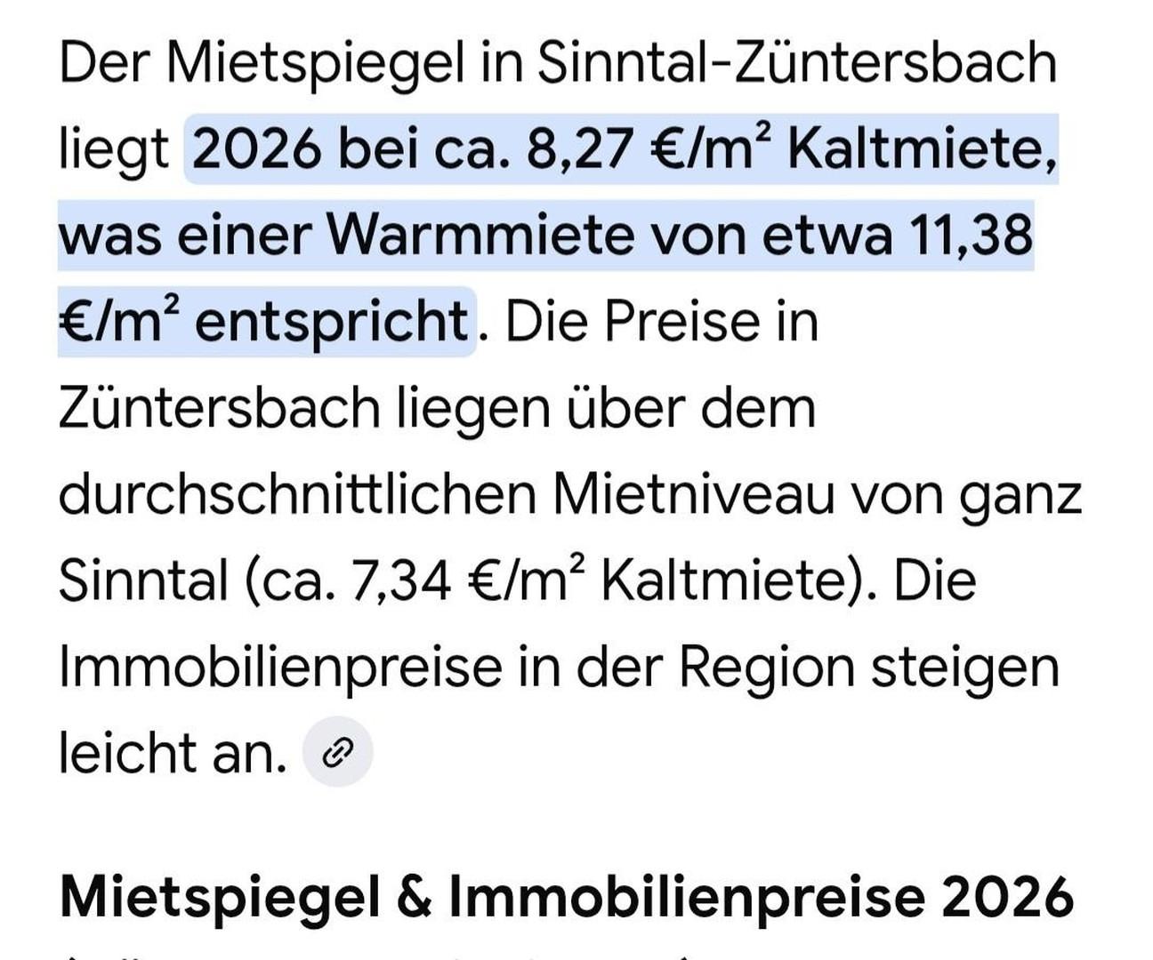 Mietspiegel Züntersbach