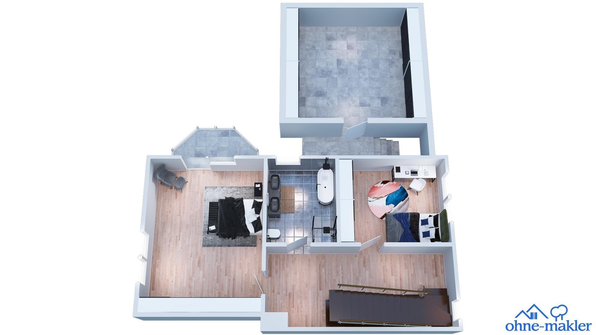3D-Grundriss 1. Obergeschoss