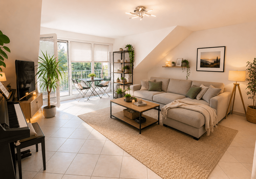 Blick in das Wohnzimmer