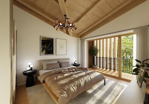 Das großzügige Schlafzimmer