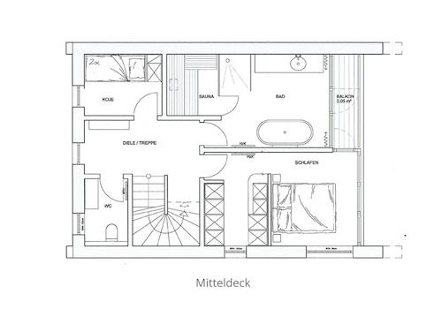 Grundriss-Mitteldeck