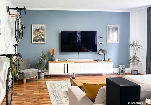 lichtdurchflutetes Wohnzimmer