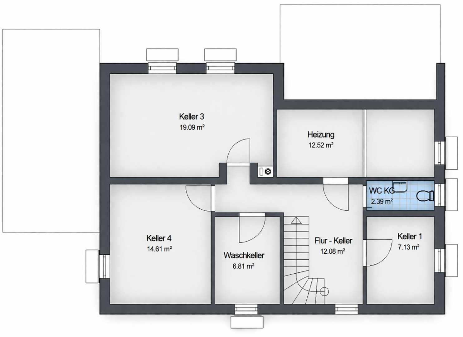 hoher Keller  rund 2 m H.