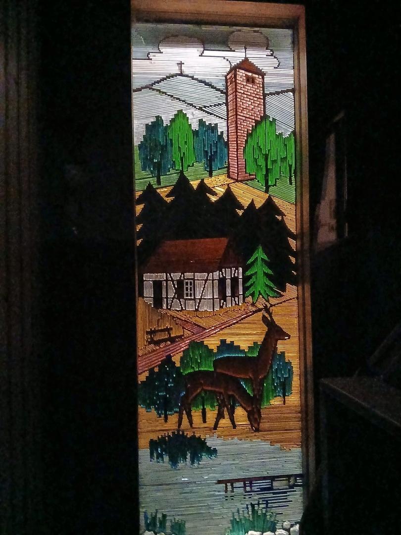 Kunstvolles Glasbild beleuchte