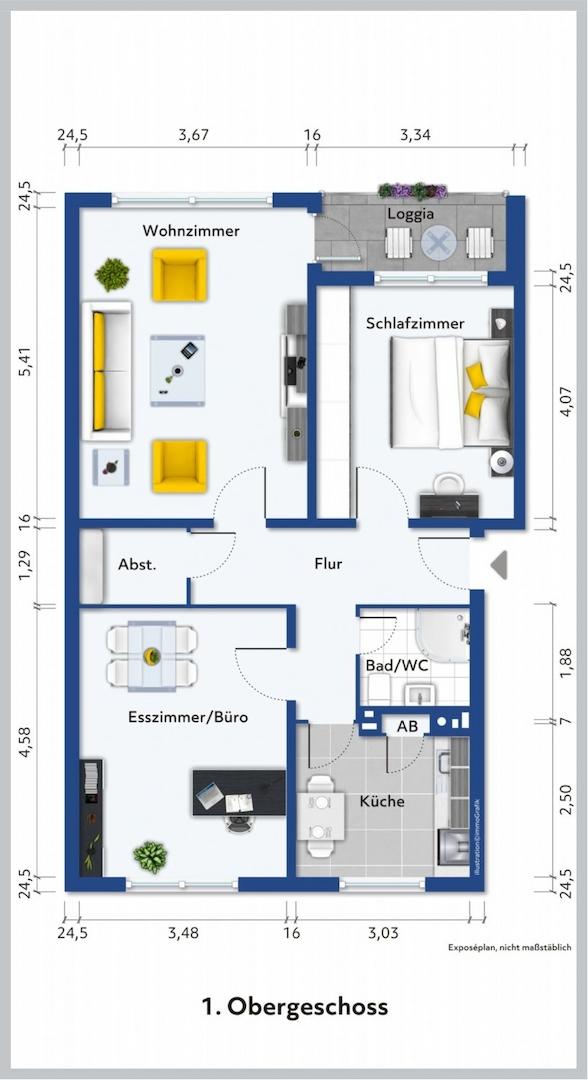 Grundriss der Wohnung