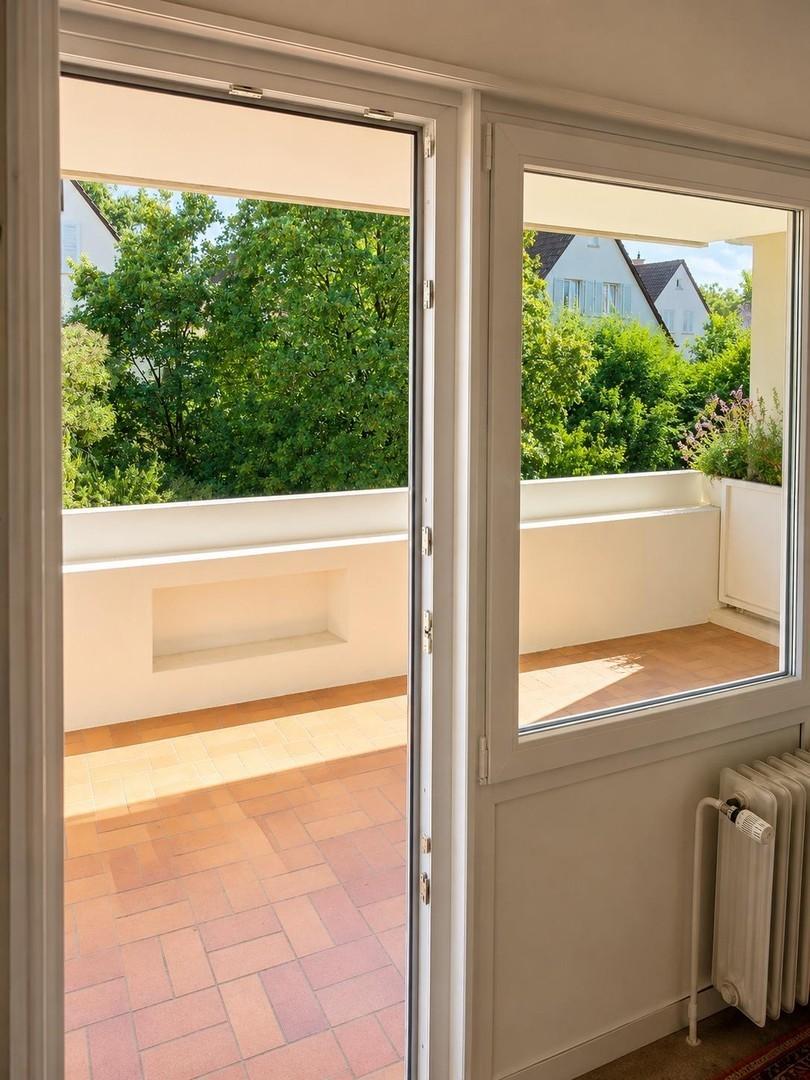 Balkon Blick vom Wohnzimmer
