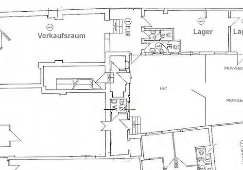 Verkaufsraum + 2 Lager