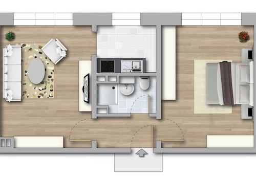 Standardgrundriss Mittelwohnung