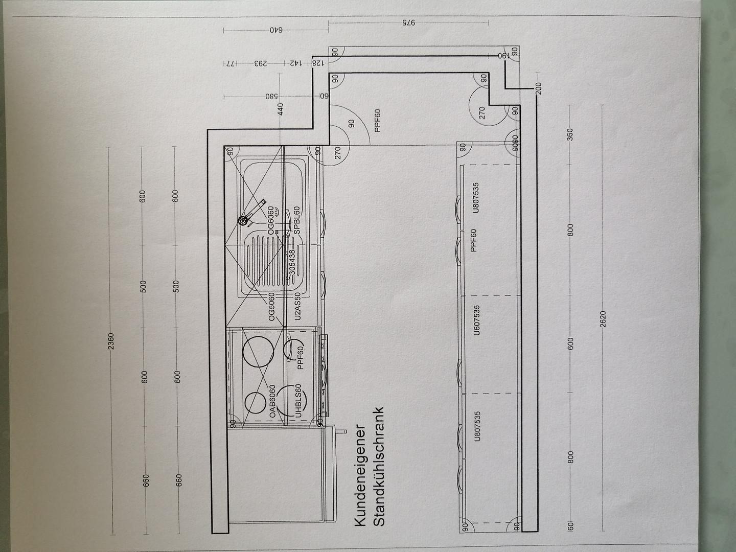 Maße Küche / Planbeispiel 