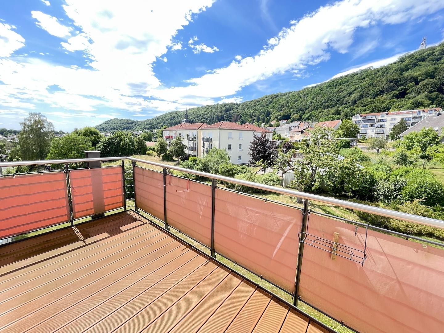 Blick vom Balkon auf die Abtei