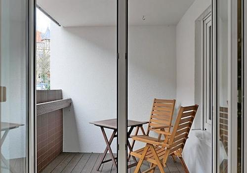 geschützter Balkon
