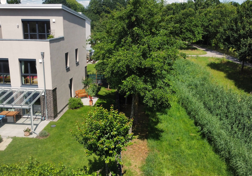 Haus, Garten und Allee
