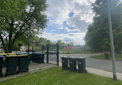 Blick zum Spielplatz im Wohnpark