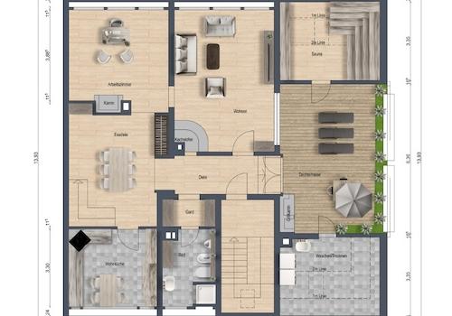 Grundriss untere Etage