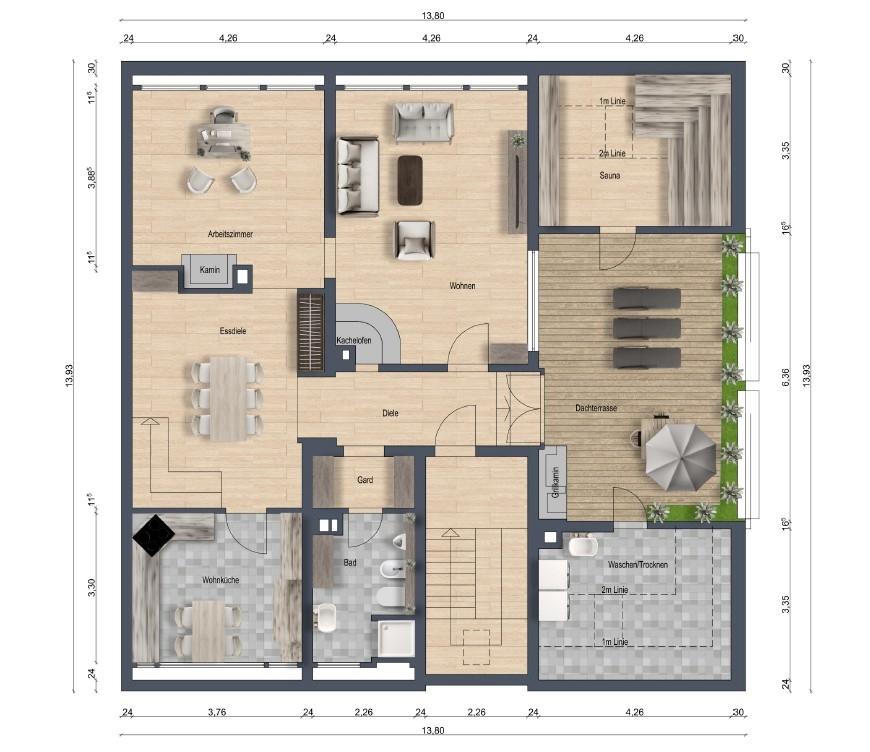 Grundriss untere Etage