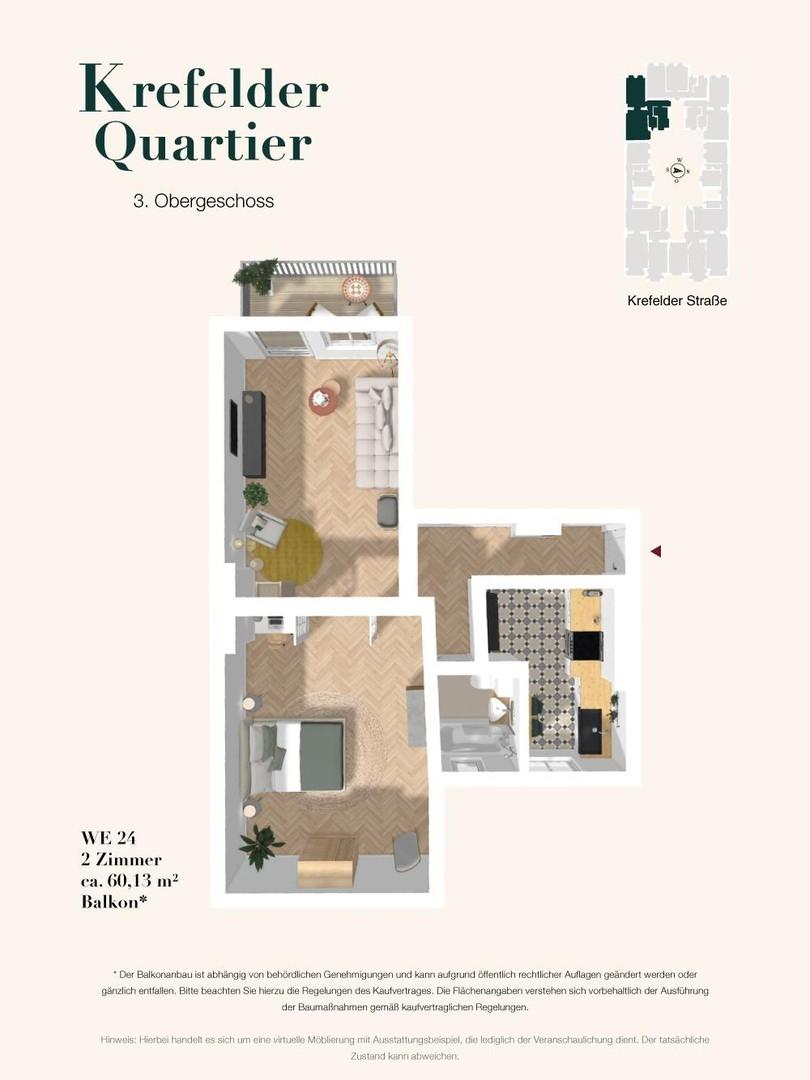 Grundriss virtuelle Möblierung
