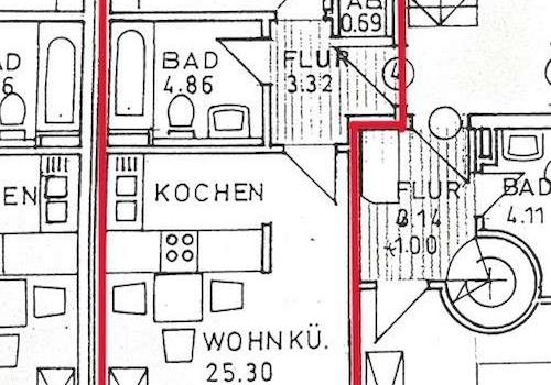 Grundriss 1 OG rechts WE 10.5 