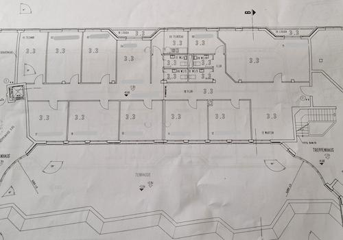 Grundriss, aktuelle Aufteilung