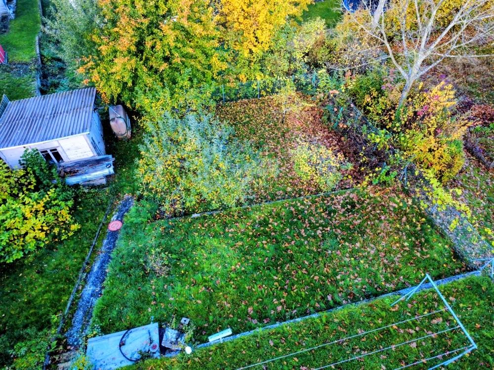 5263 - Herbstansicht des Grundstücks mit Gartenhaus