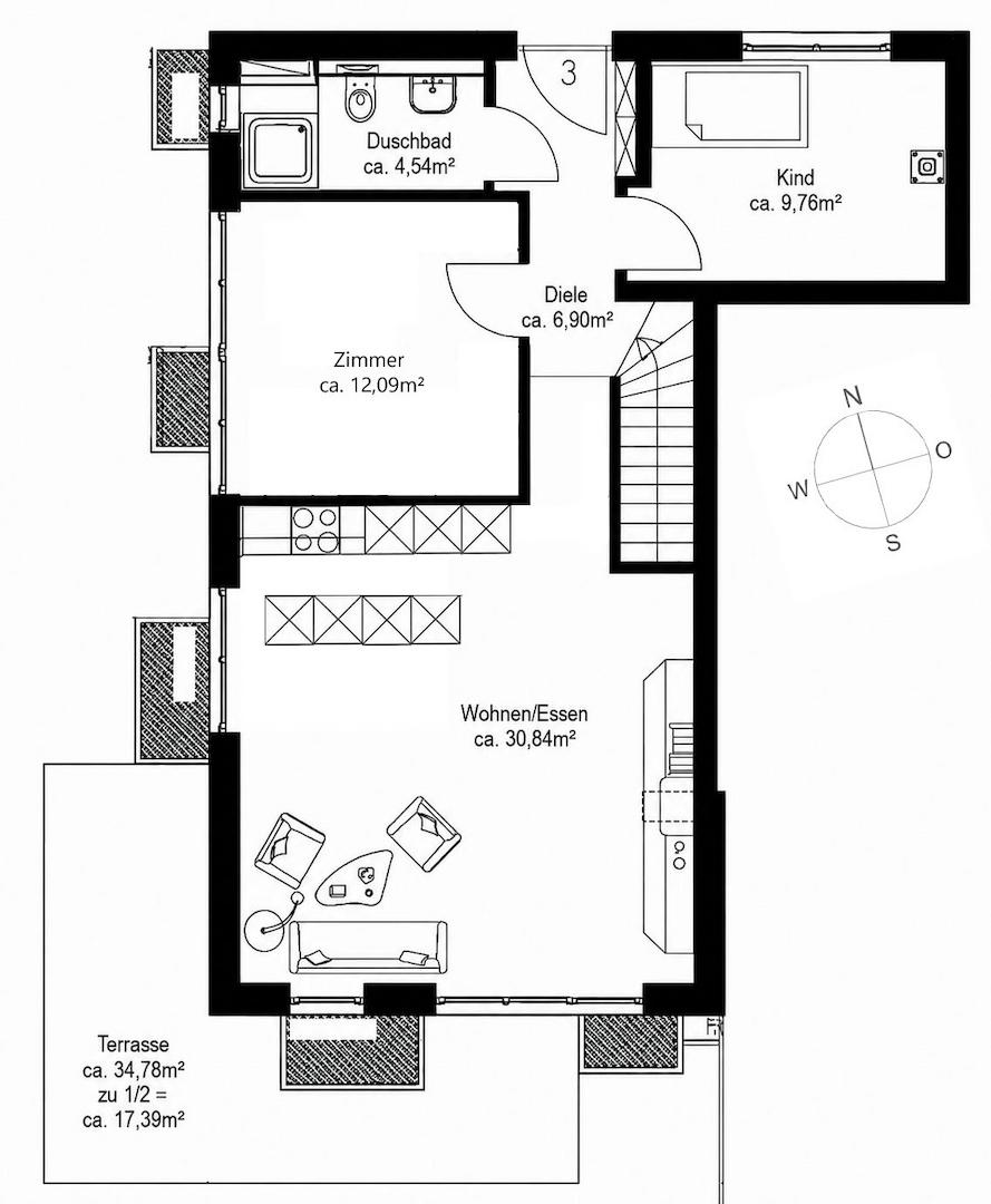 Grundriss Erdgeschoss Alternative