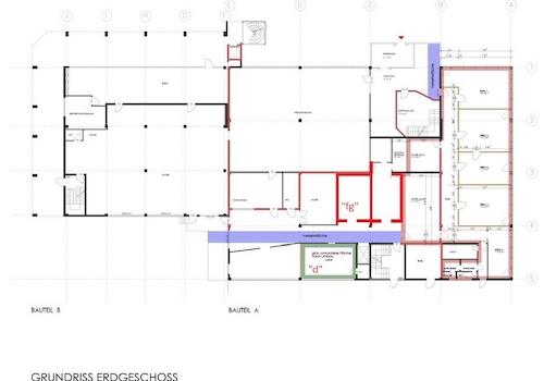 Grundriss EG. Lager fg und d
