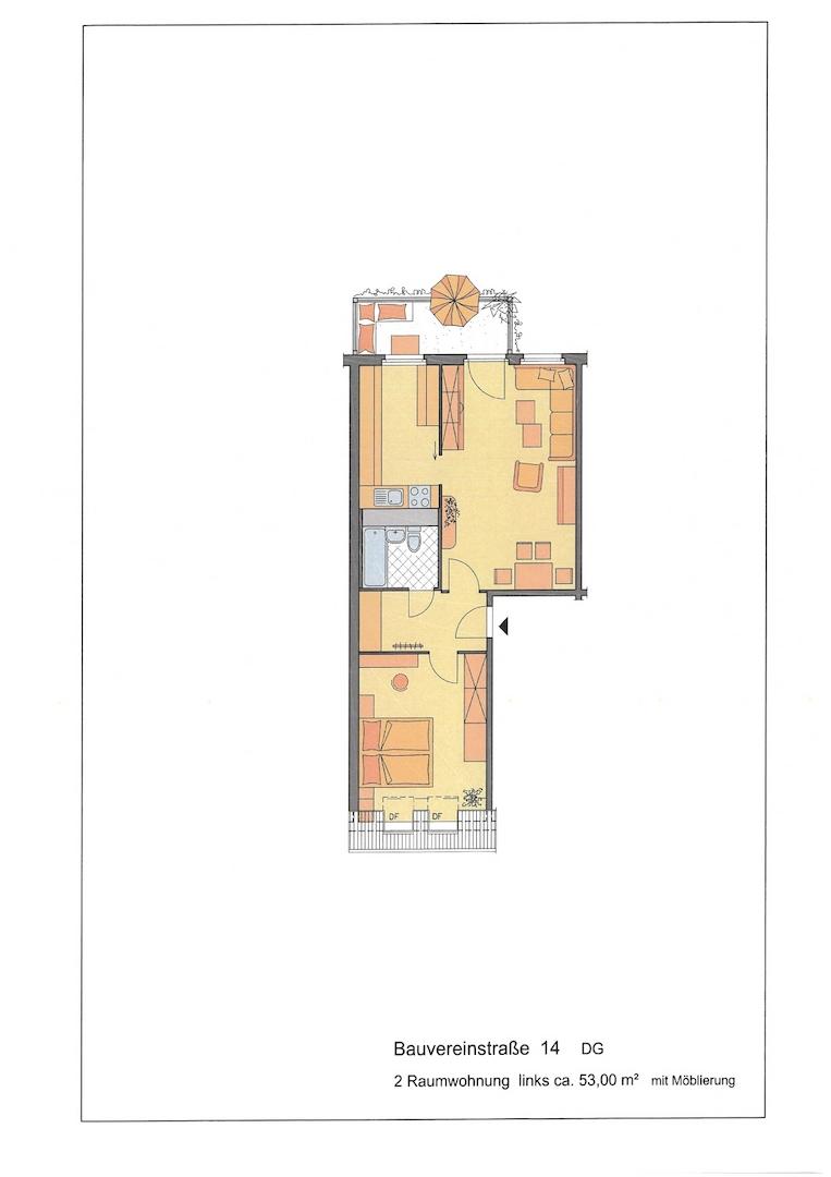Grundriss mit Möblierung