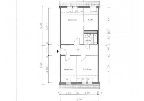 Grundriss mit Maßen