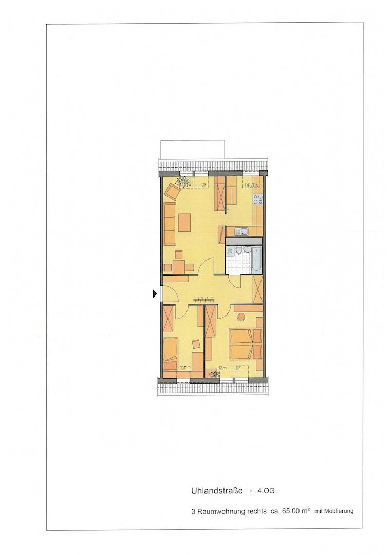 Grundriss mit Möblierung