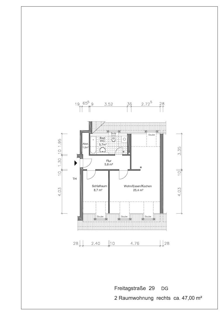 Grundriss bemaßt