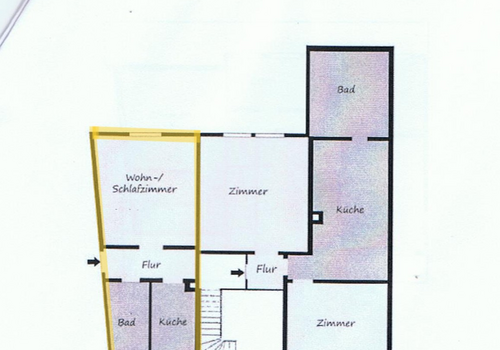 Grundriss 1-Zimmer Whg EG