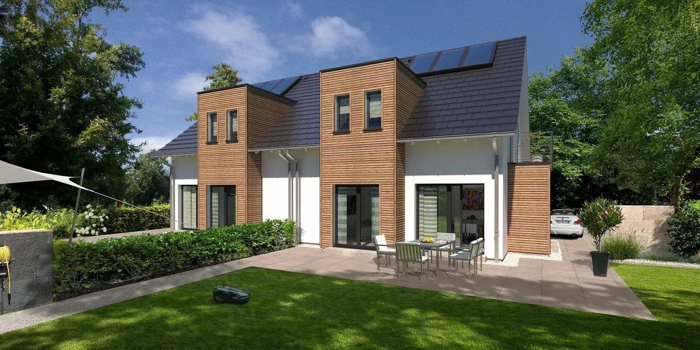 doppelhaus gartenansicht