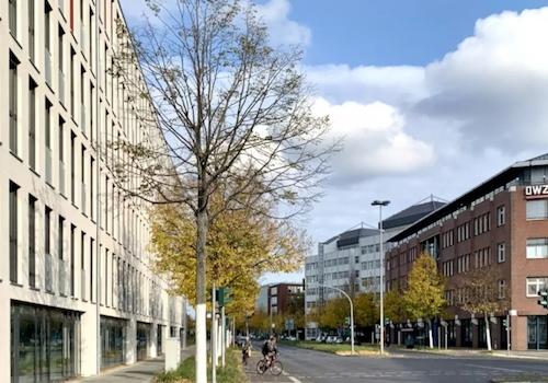 Gebäudefassade und Umgebung