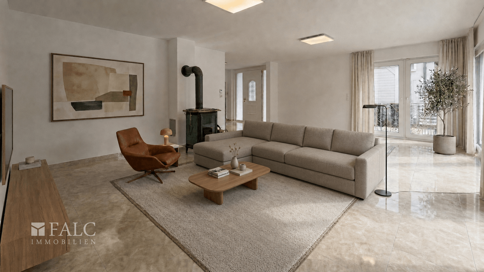 Wohnzimmer (KI-Staging)
