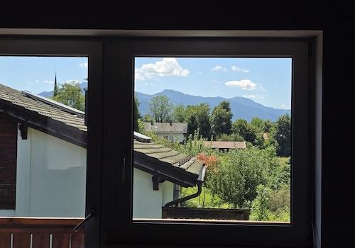 Bergblick aus Schlafzimmer