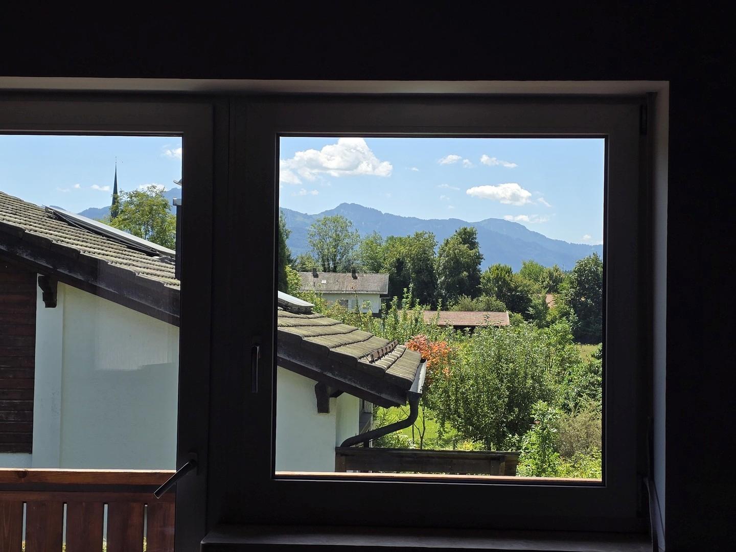 Bergblick aus Schlafzimmer